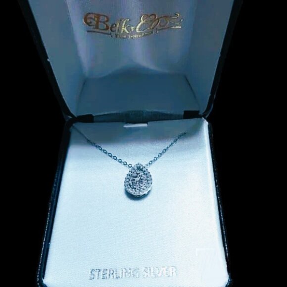 Belk Exclusive 1/4 ct. t.w. Pear Shape Diamond Necklace 18" Cable Chain NWT - Picture 5 of 6